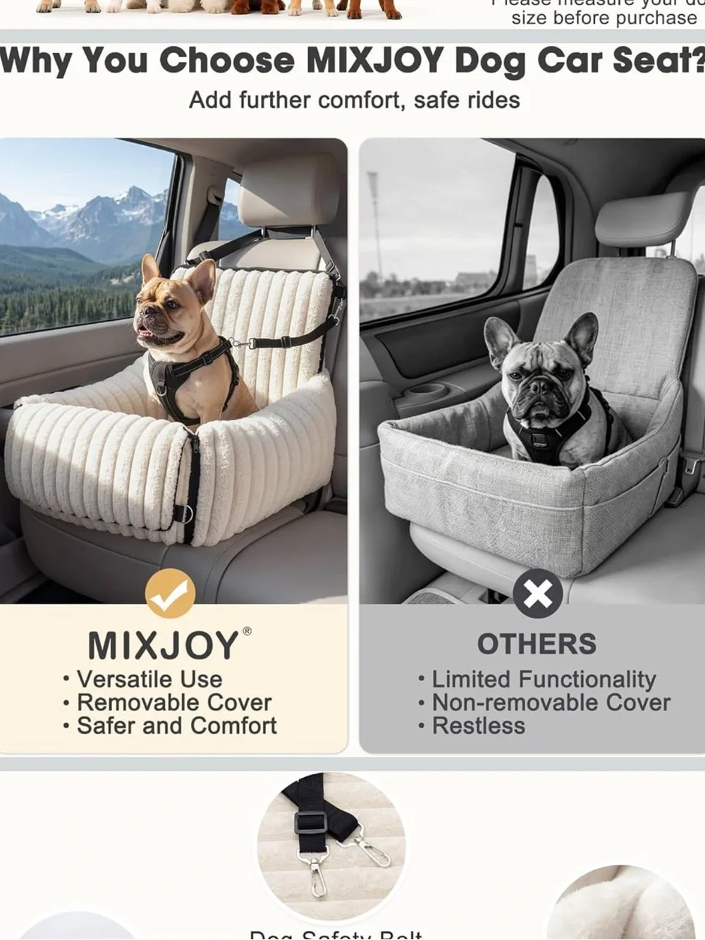 MixJoy 6-in-1 Dog Car Seat for Small/Medium Dogs up to 25 lbs. New